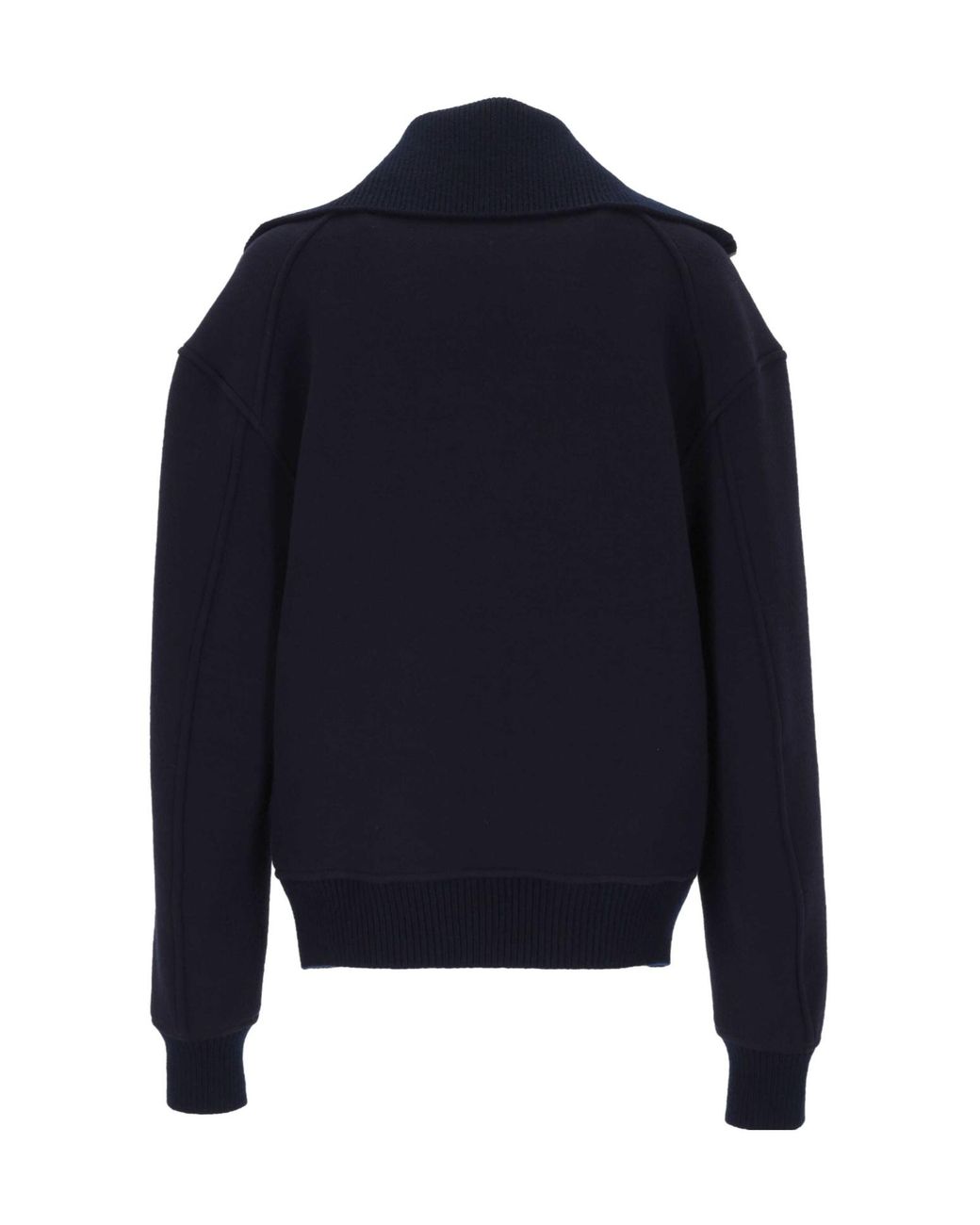 Jil Sander Blue Half-Zip Funnel-Neck Sweater