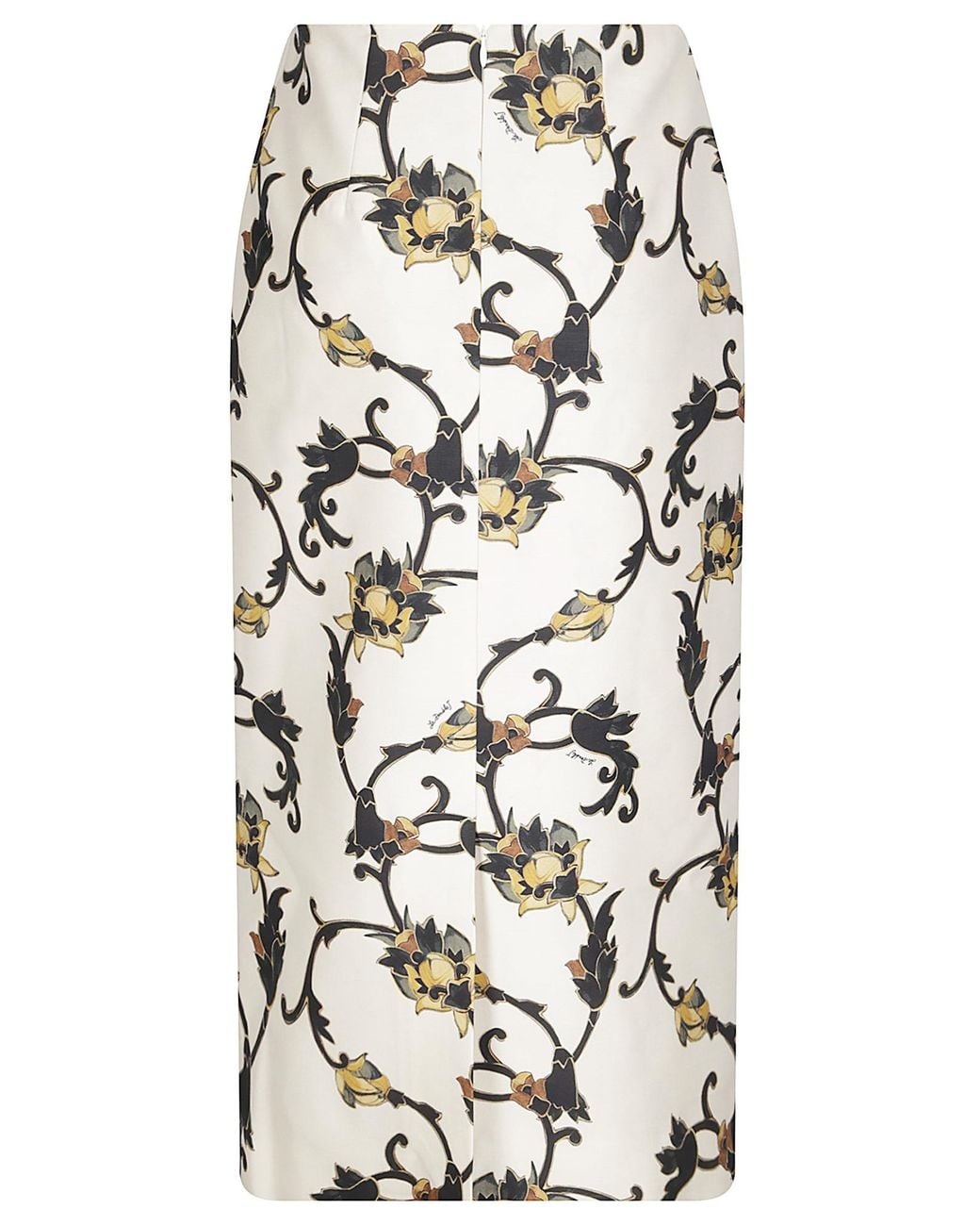 LaDoubleJ White La Doublej Floral Print Pencil Skirt