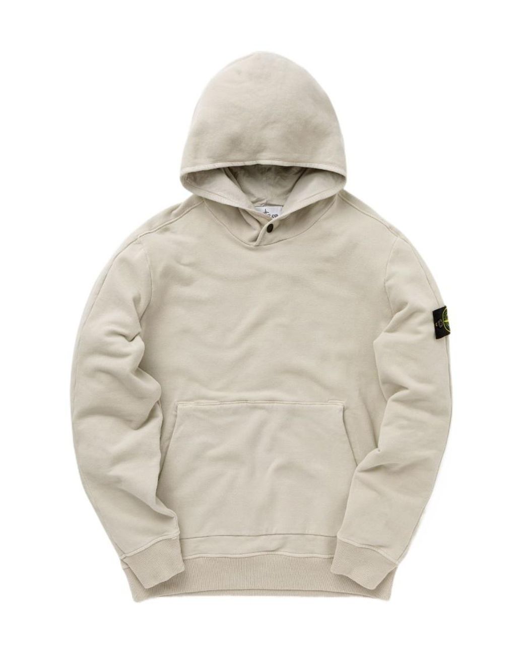 Stone Island Gray Compass Patch Long-Sleeved Hoodie for men