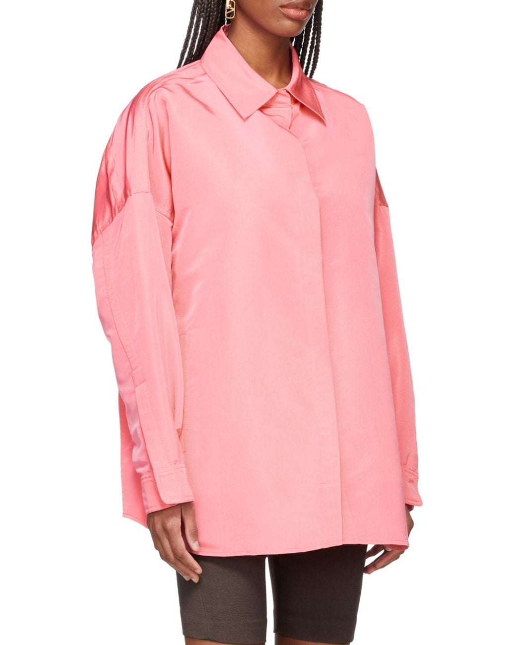 Valentino Pink Faille Pea Coat
