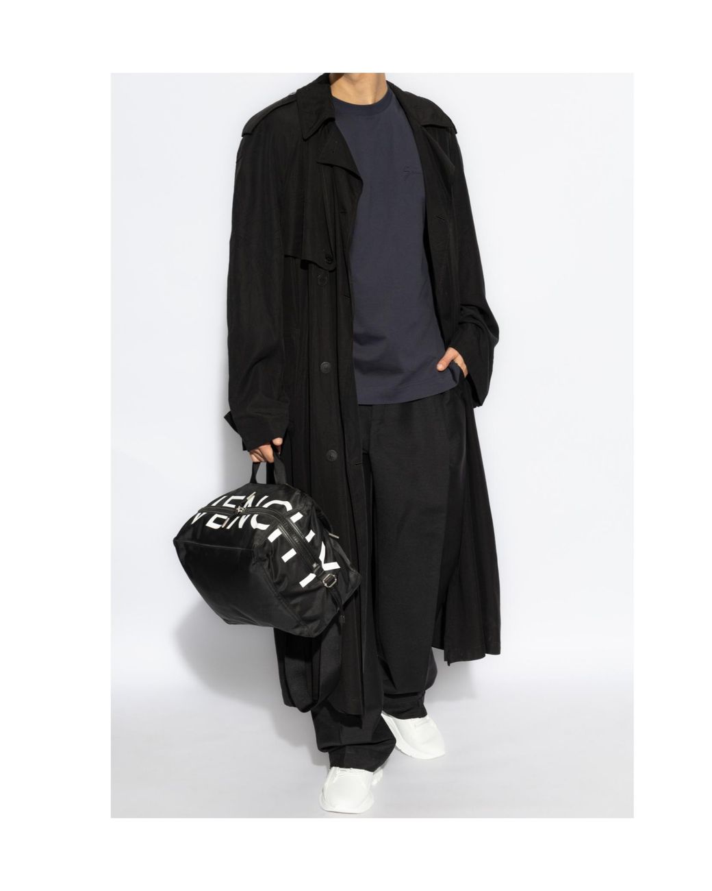 Givenchy Blue Logo Embossed Crewneck T-Shirt for men