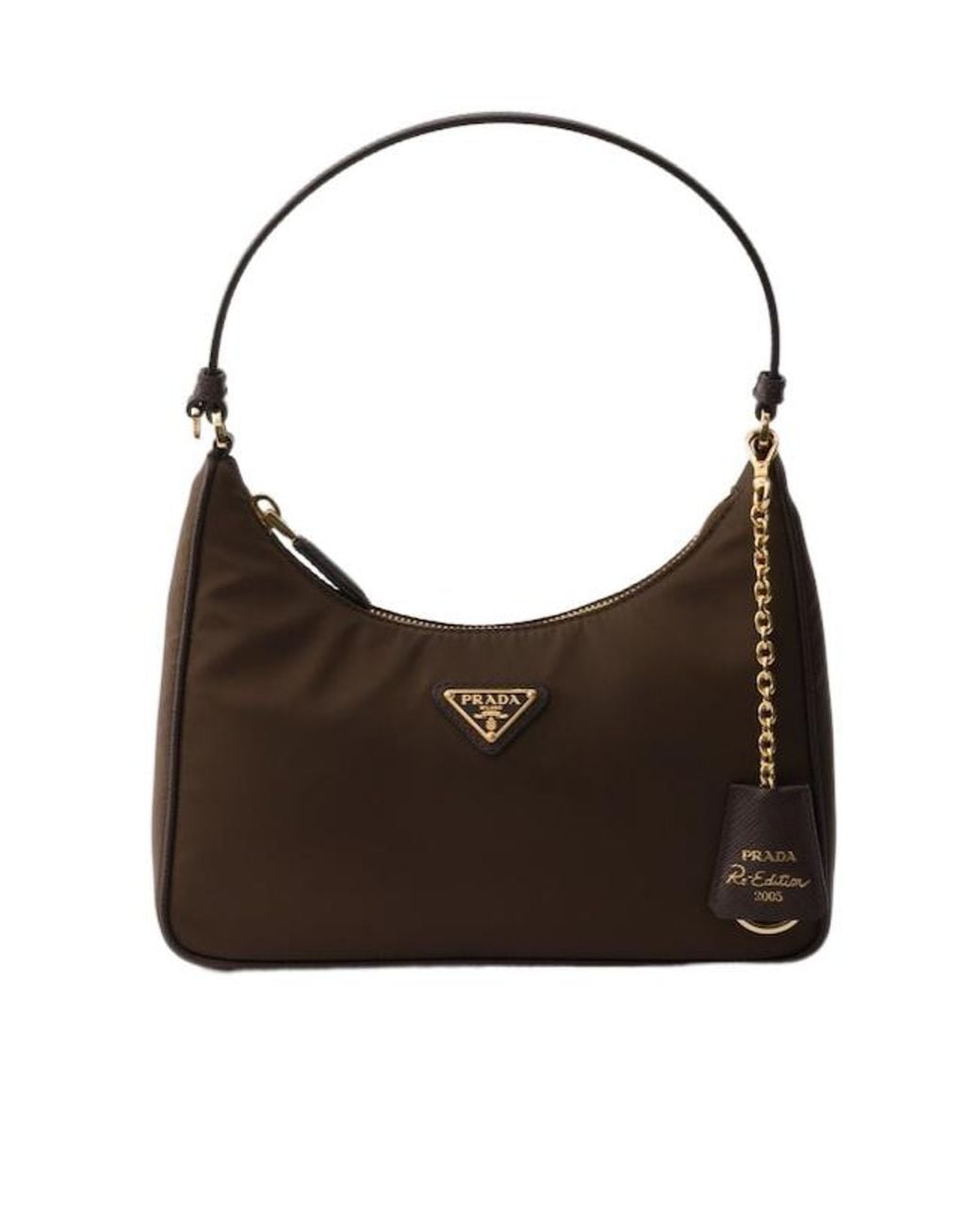 Prada Brown Re-Edition 2005 Re-Nylon And Saffiano Mini Bag