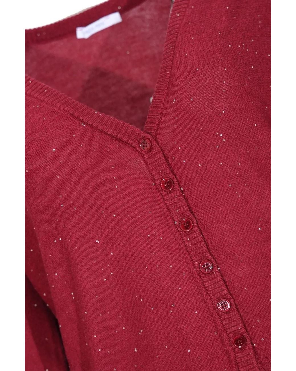 Patrizia Pepe Red Cropped Button Cardigan
