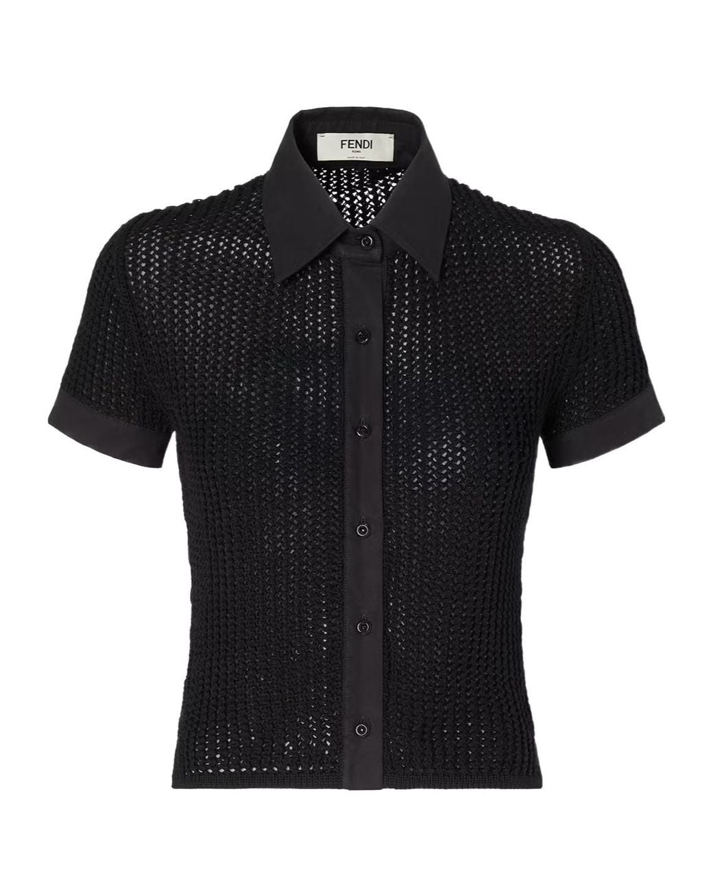 Fendi Black Military Mesh Shirt