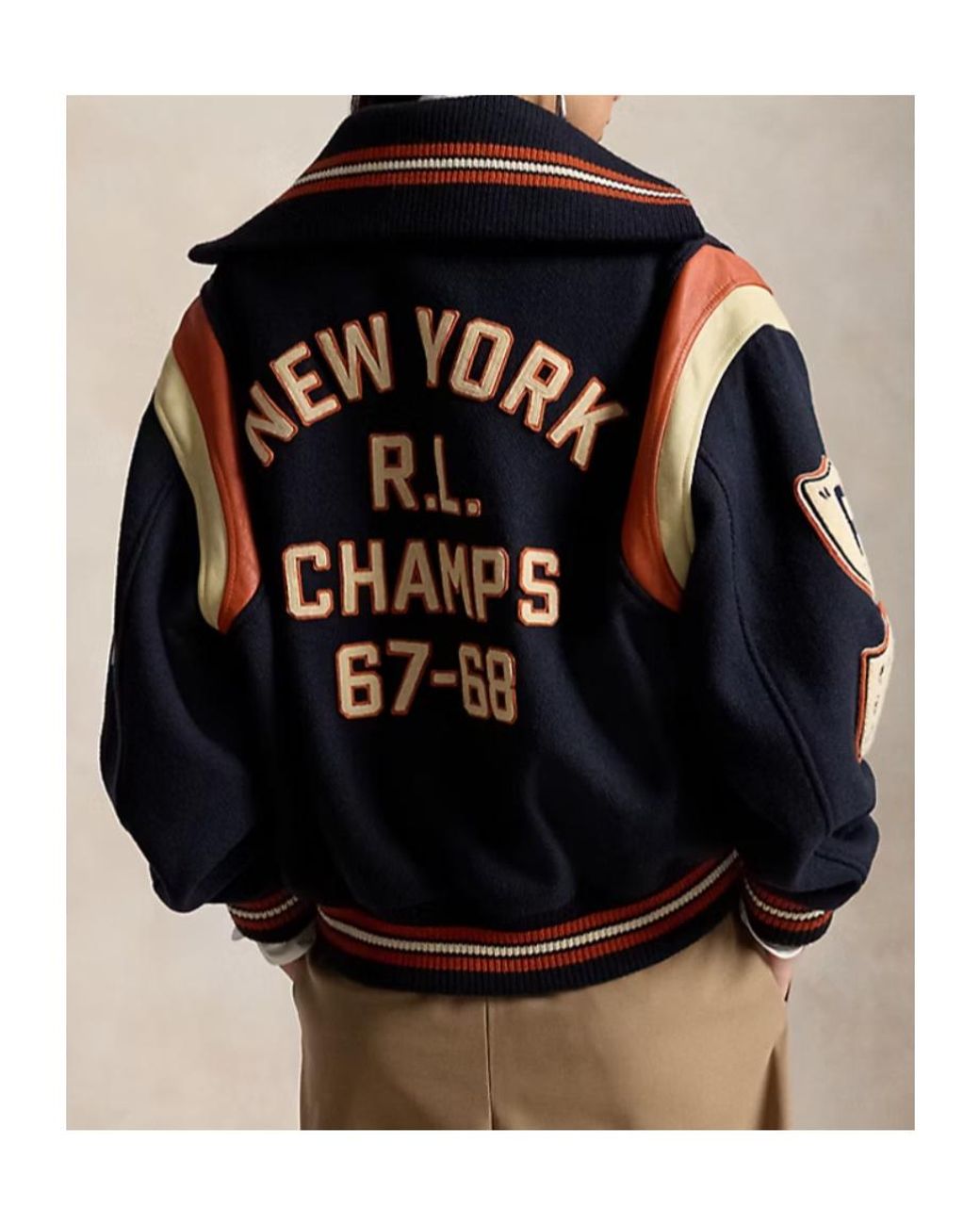 Polo Ralph Lauren Blue Wool-Blend Letter Jacket