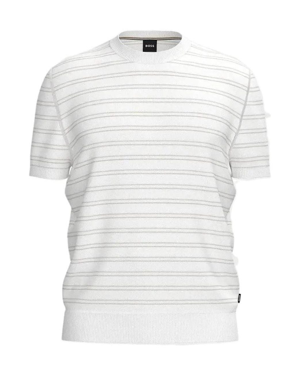 Boss White Boss Crewneck Short-Sleeved Jumper for men