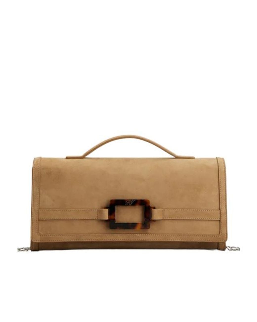 Roger Vivier Brown Belle Vivier Clutch Bag