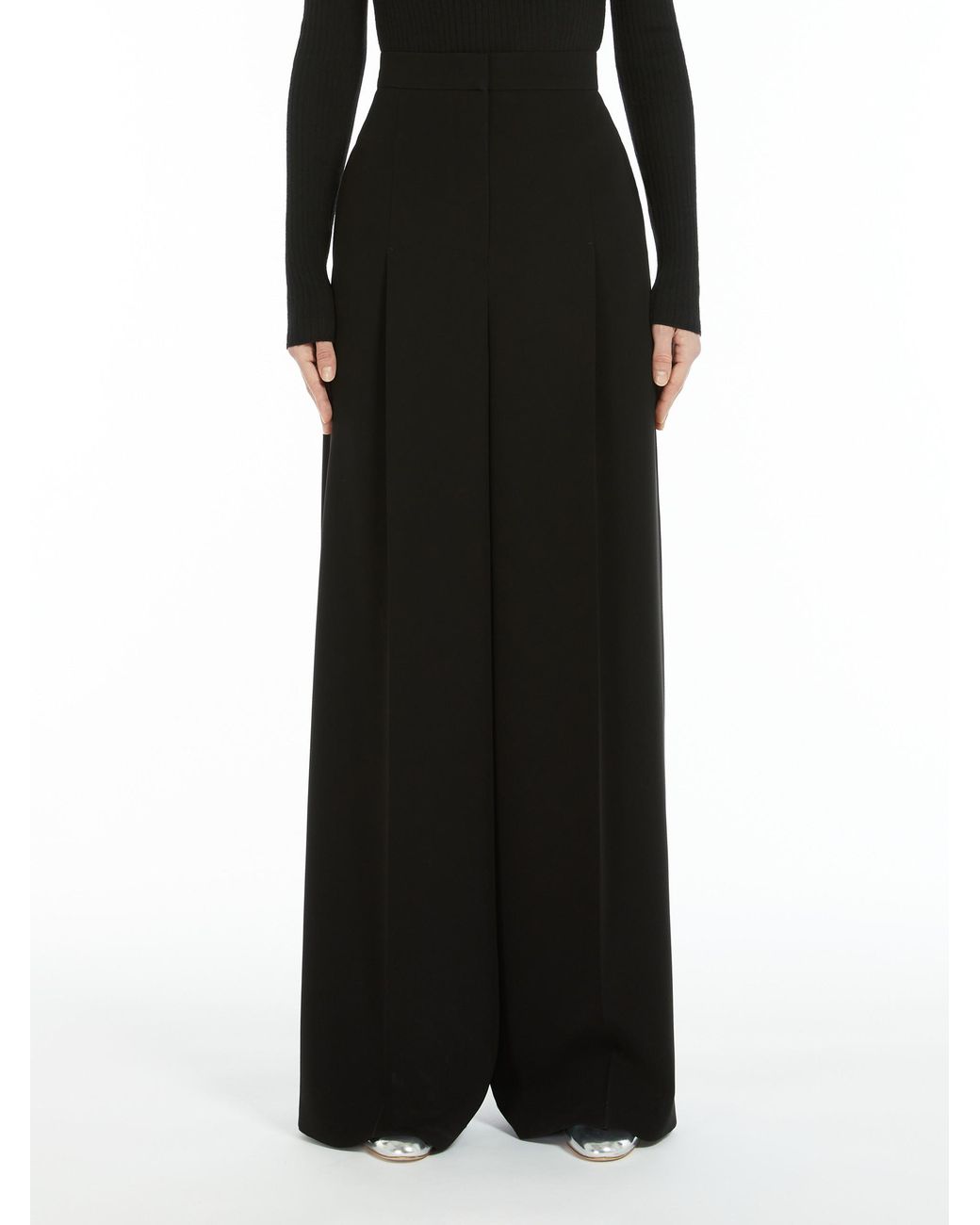 Max Mara Black Sportmax High Waist Wide Leg Pants