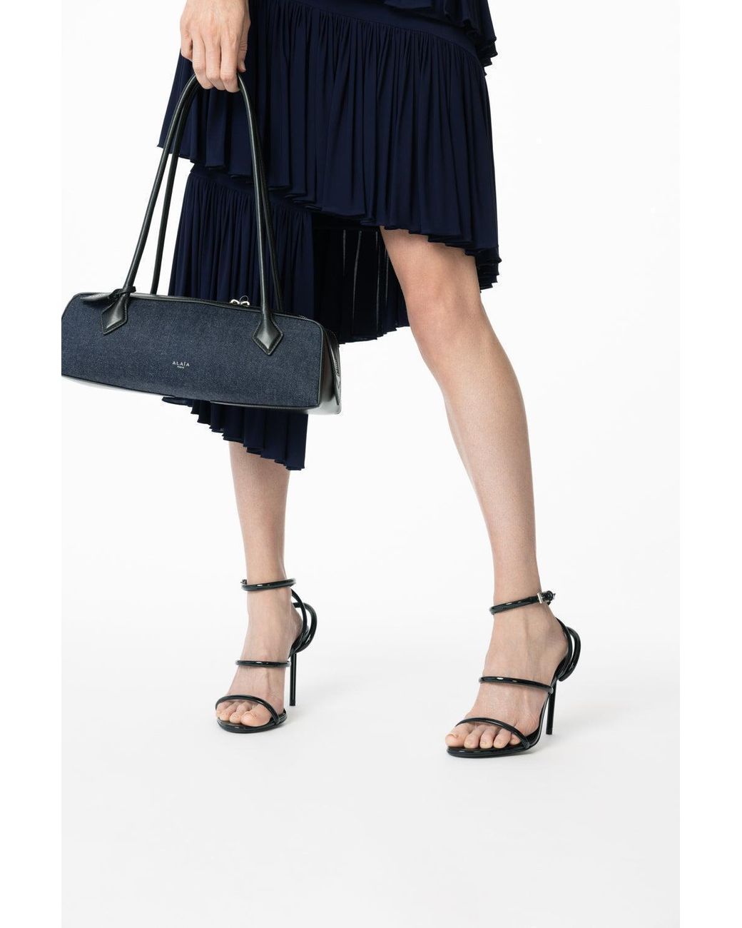 Alaïa Black 90Mm Buckle-Fastening Strappy Sandals