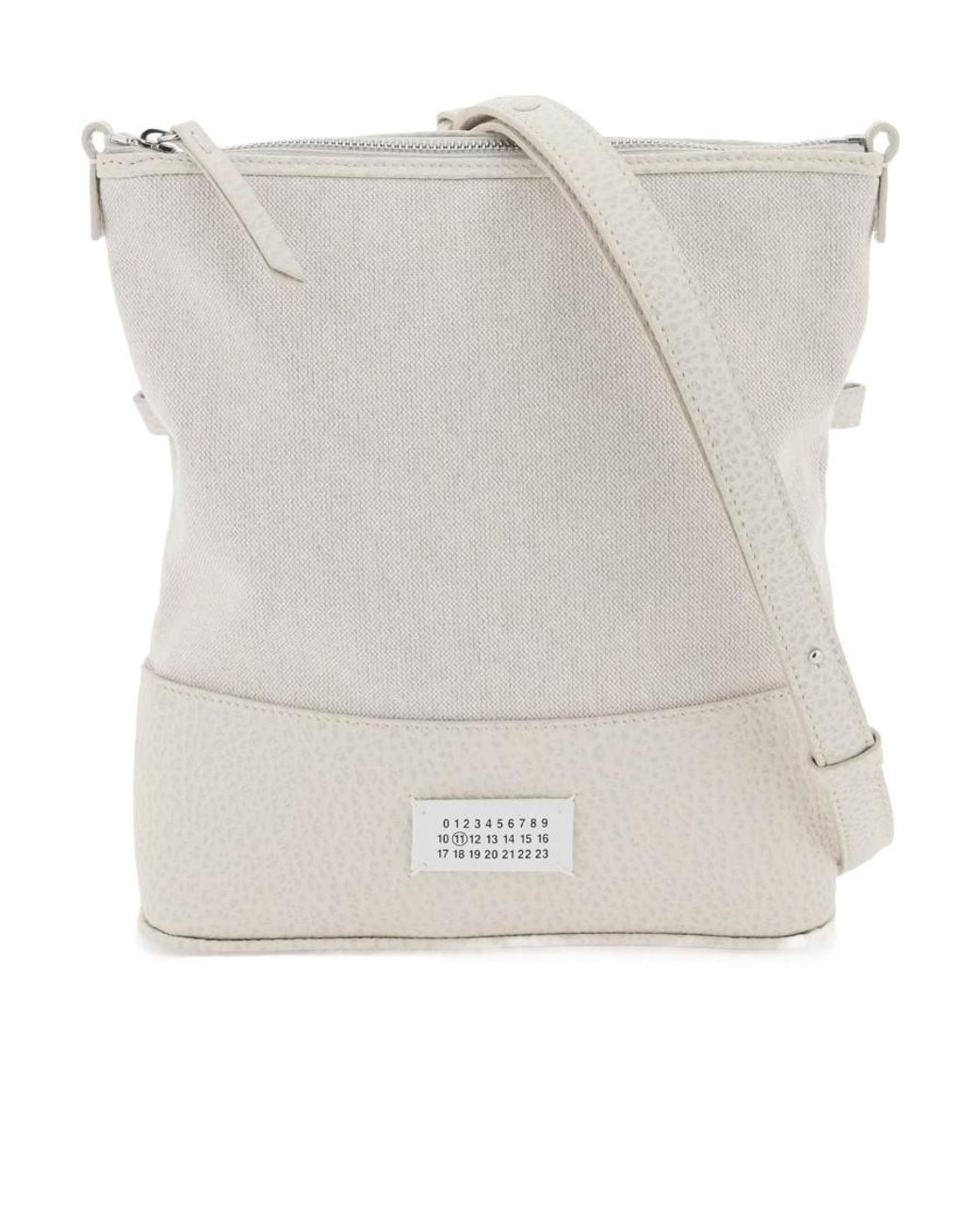 Maison Margiela Gray Panelled-Design Zipped Crossbody Bag