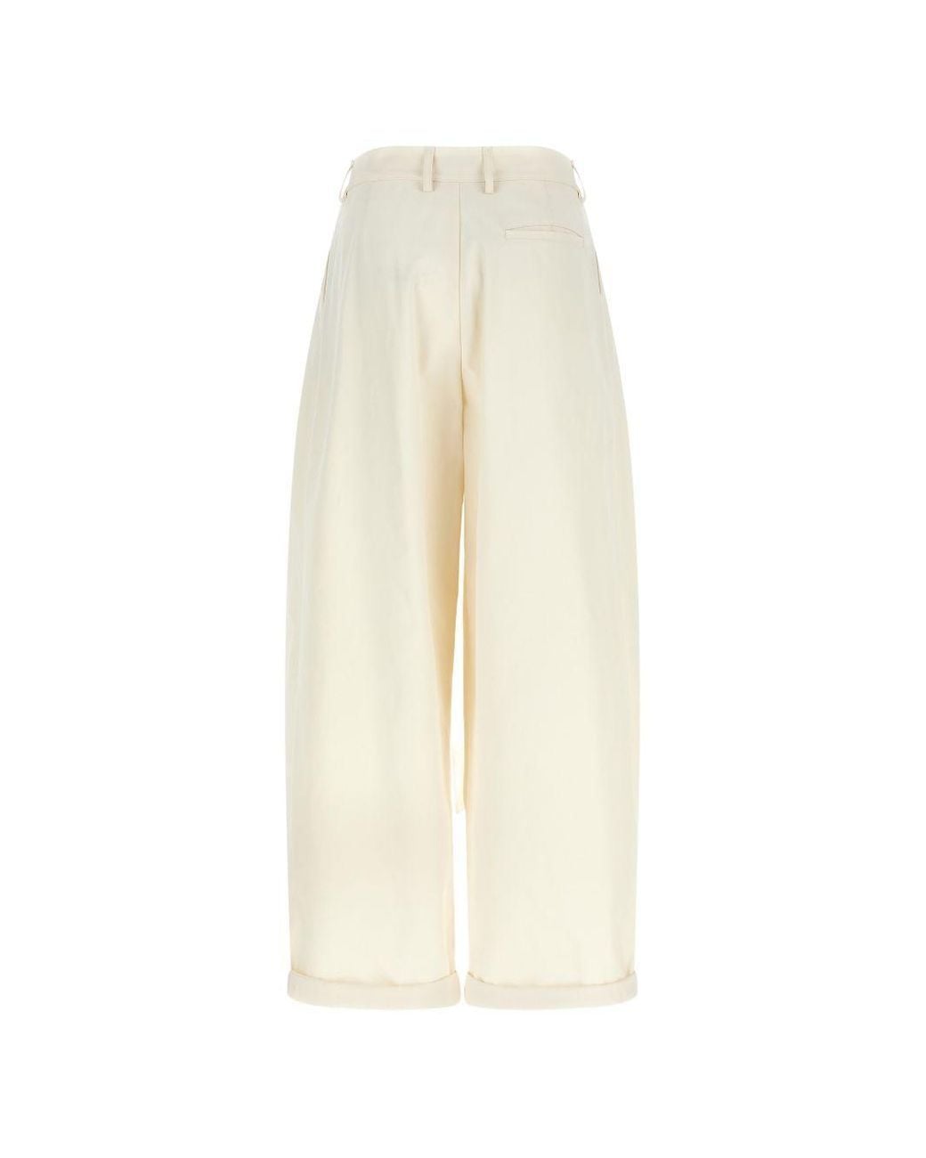 DARKPARK White Tie-Waist Wide-Leg Pants