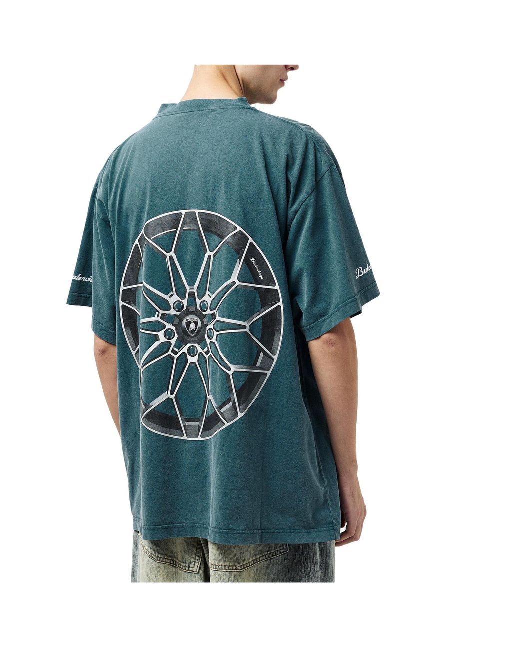 Balenciaga Green Loose T-Shirt for men