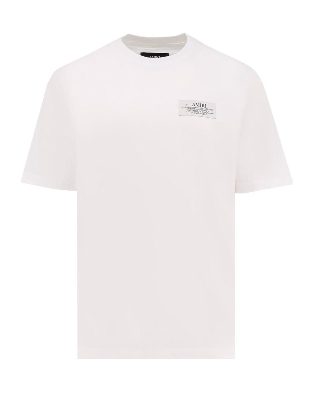 Amiri White Logo Printed Crewneck T-Shirt for men