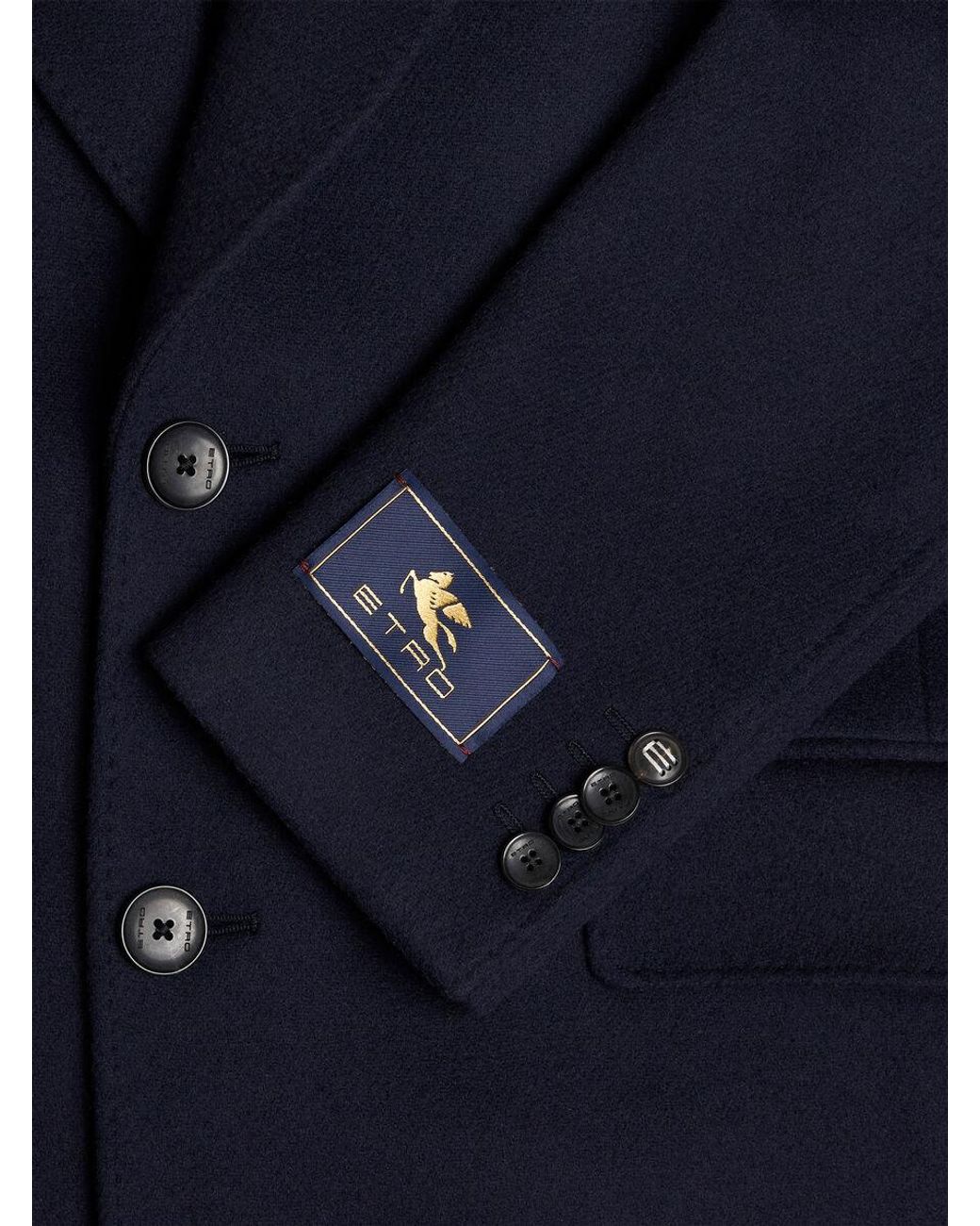 Etro Blue Cashmere Coat for men
