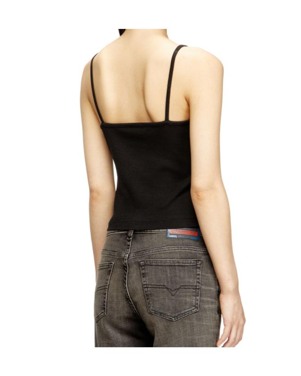 DIESEL Black T-Hupy-Od Ribbed Top