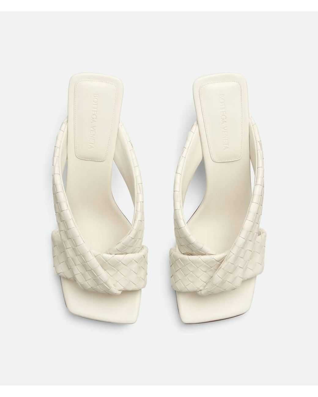 Bottega Veneta Natural Riva Intrecciato Leather Mules