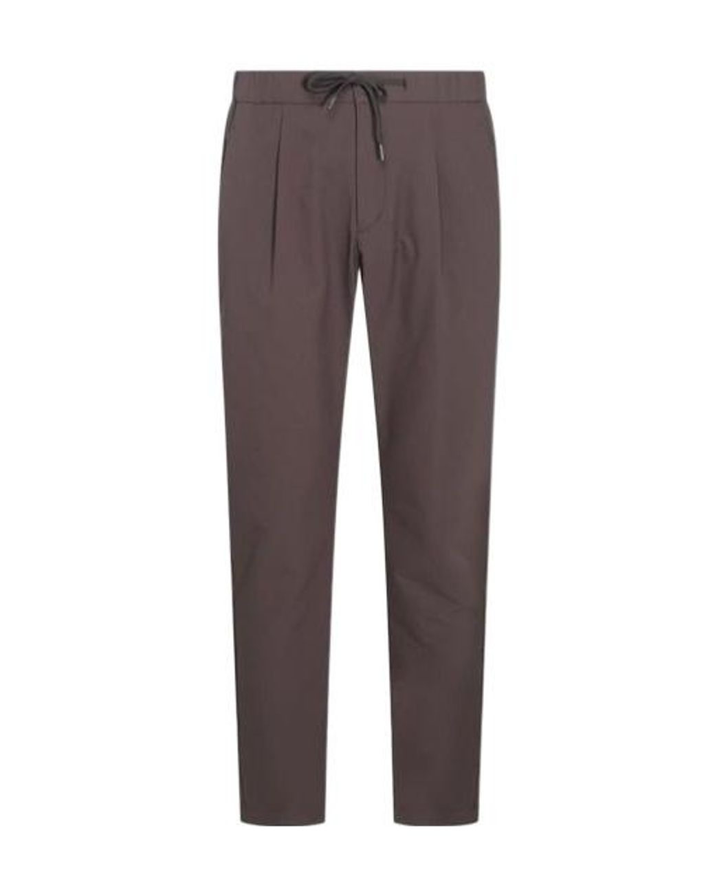 Herno Brown Drawstring Slim Cut Trousers for men