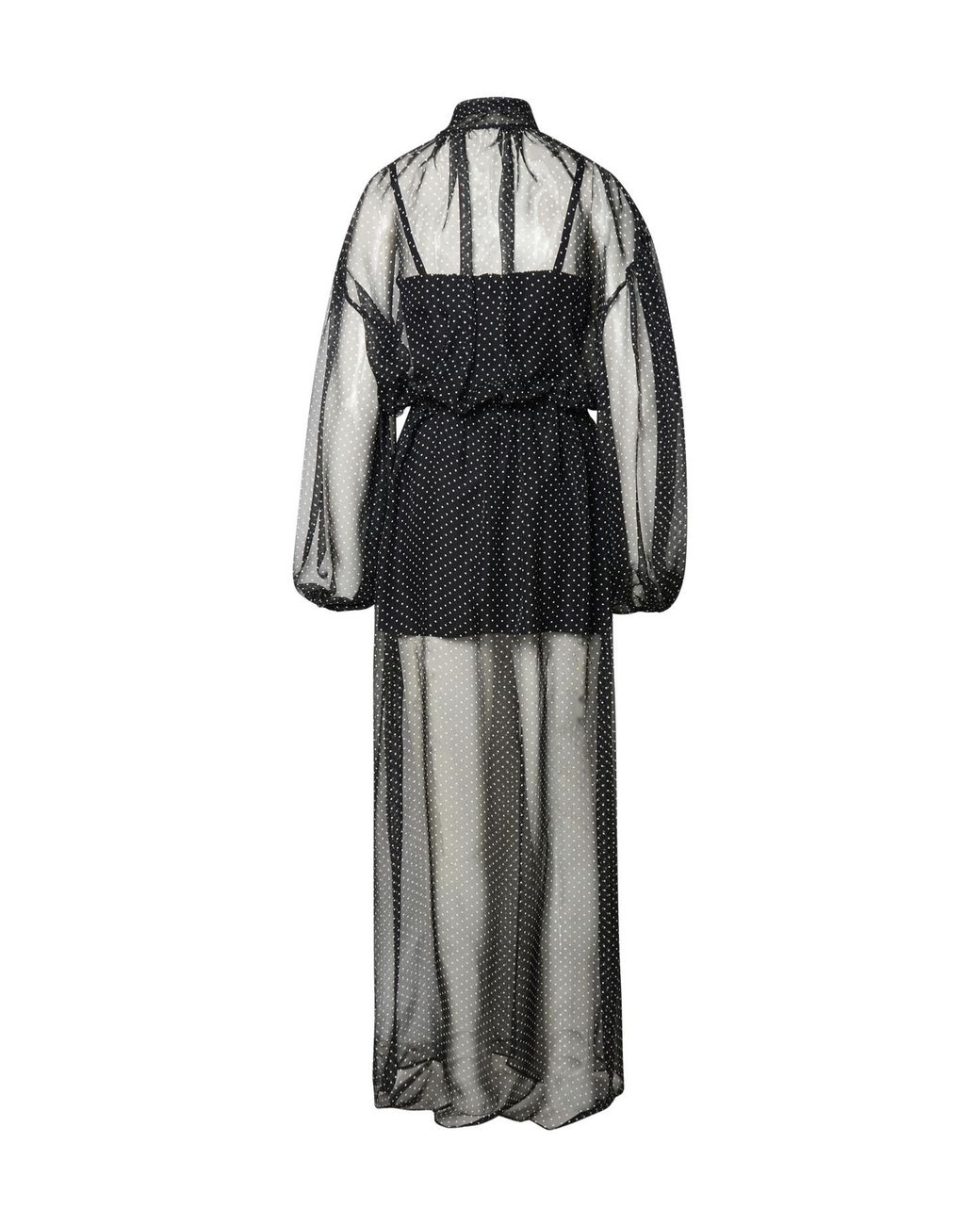 Dolce & Gabbana Black Polka-Dot Print Maxi Dress