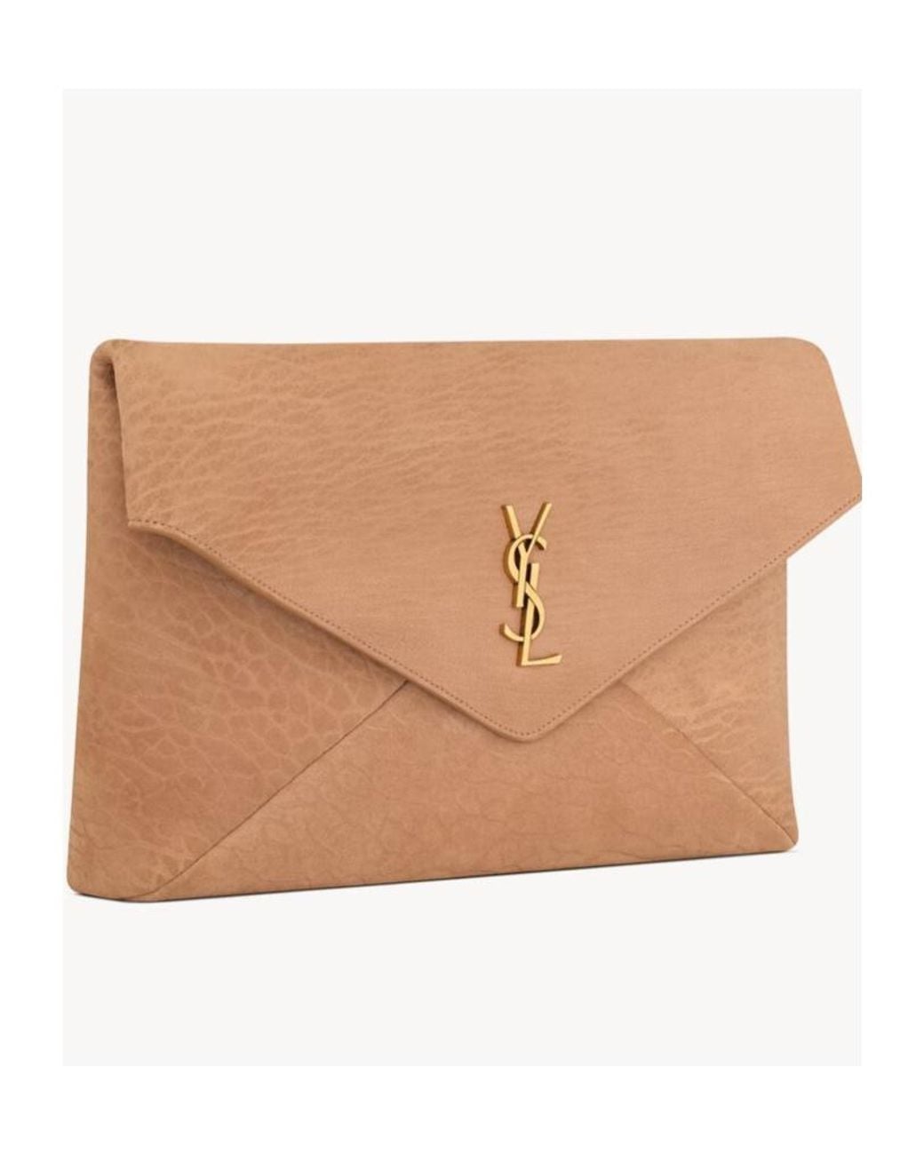 Saint Laurent Natural Cassandre Large Envelope Pouch