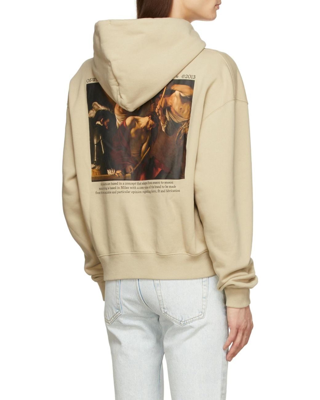 Off-White c/o Virgil Abloh Natural Arrows-Motif Brushed Jumper for men