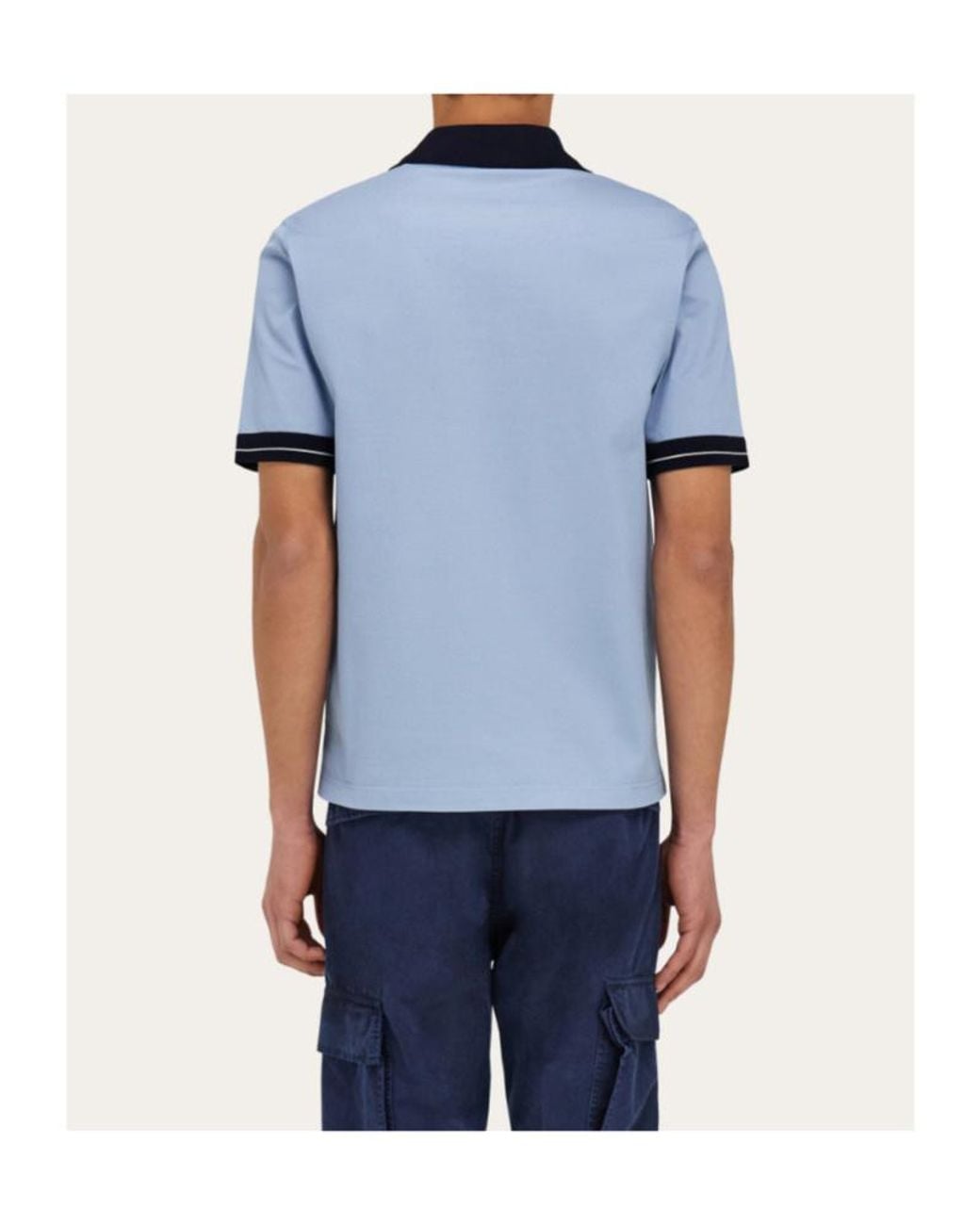 Ferragamo Blue Short Sleeve Polo Shirt for men