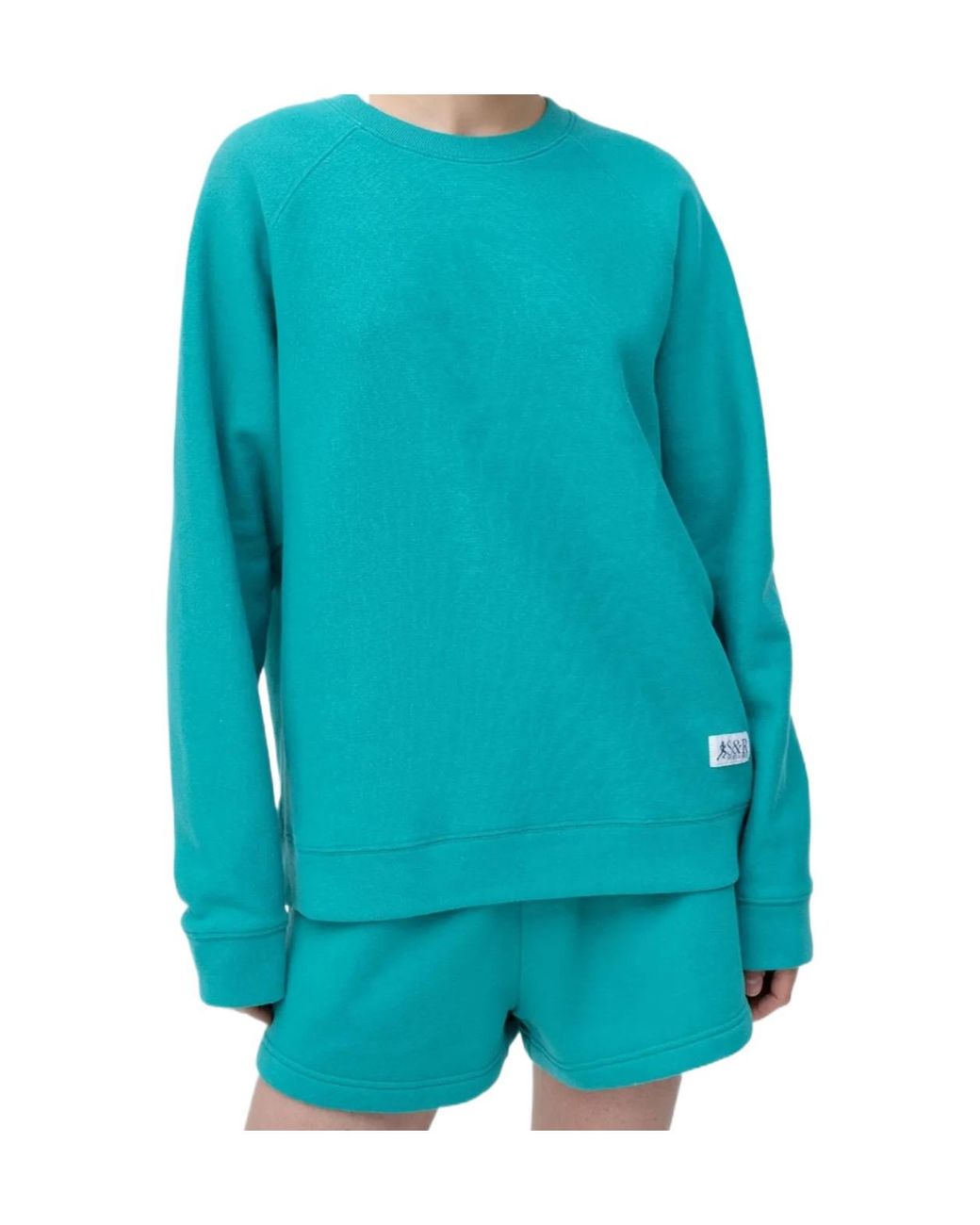 Sporty & Rich Blue Raglan-Sleeves Sweatshirt