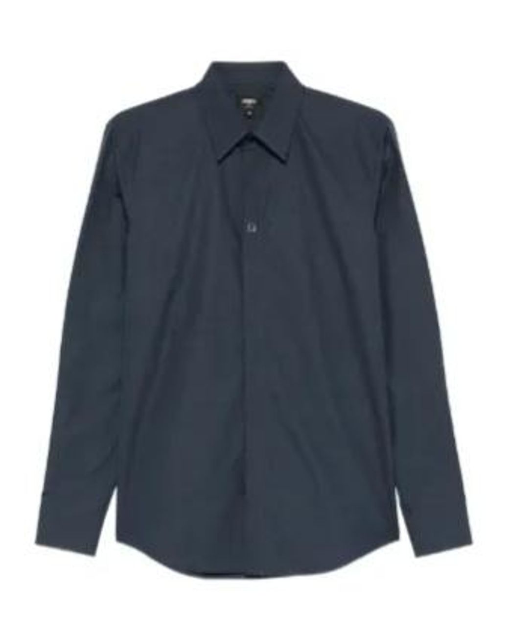 Fendi Blue Long Sleeved Regular-Fit Shirt for men