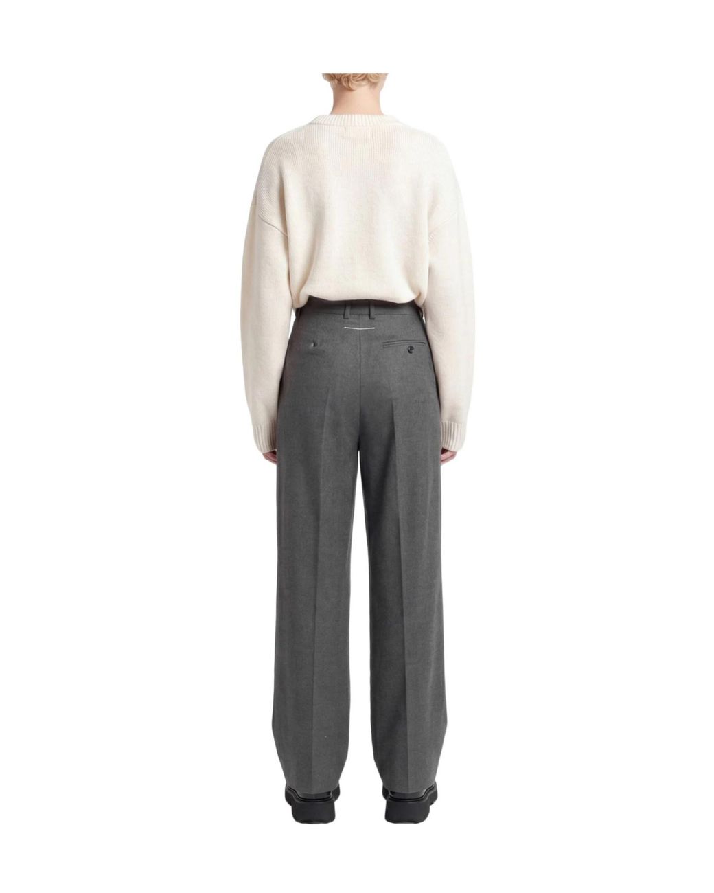 MM6 by Maison Margiela Gray Casual Trousers