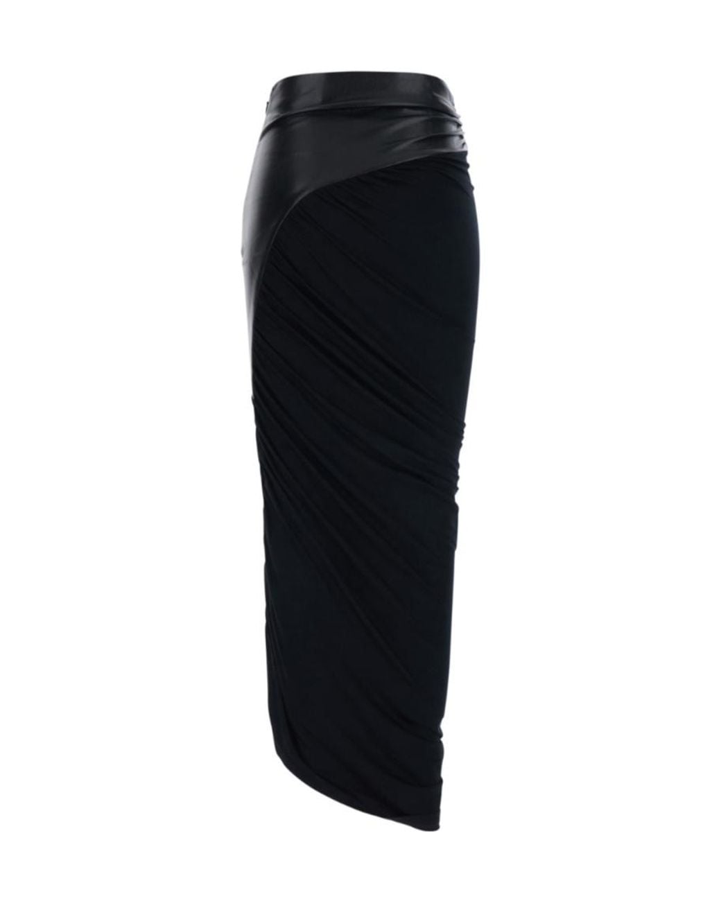 ANDAMANE Black Panelled Ruched Detail Skirt