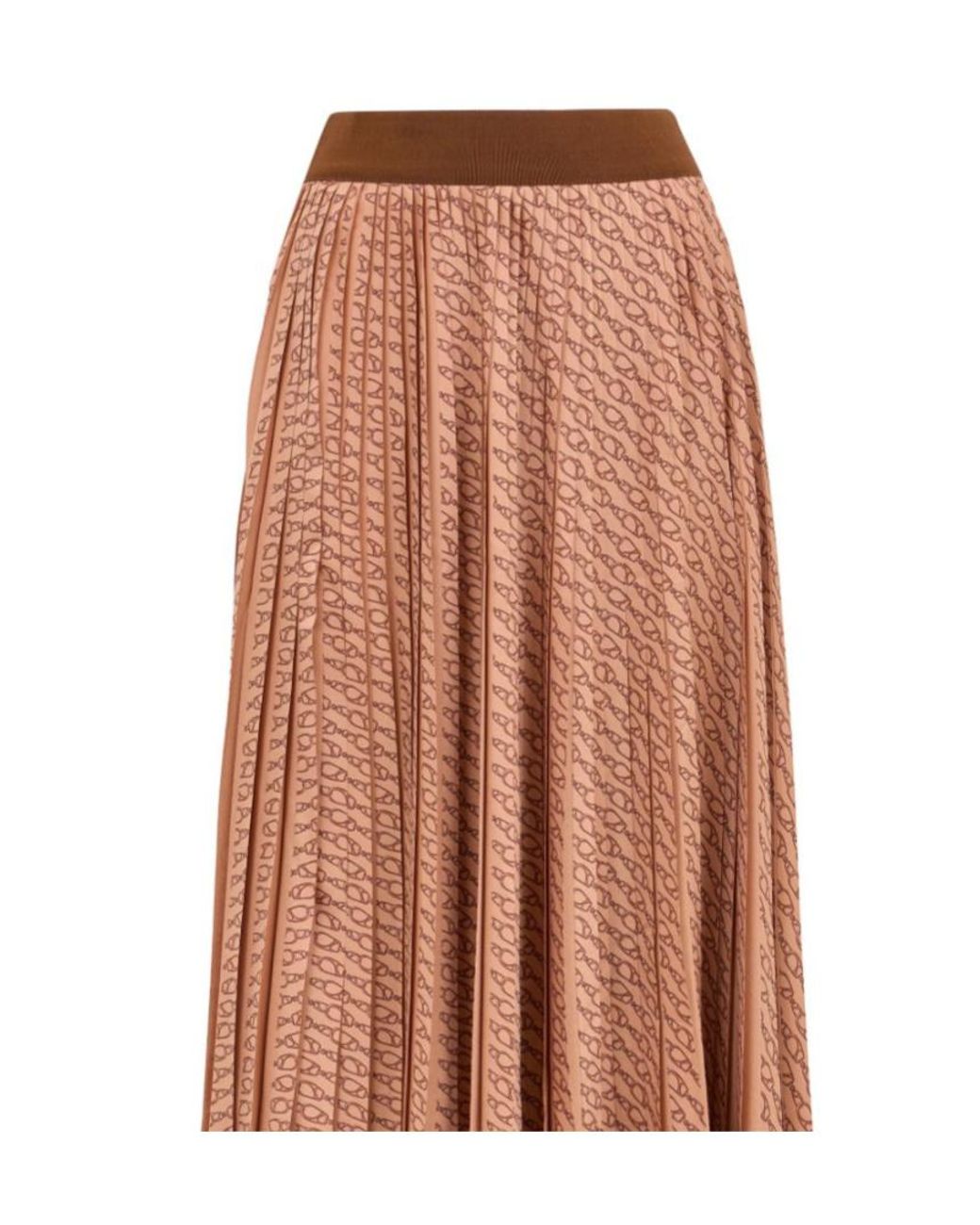 Herno Brown Pleated Midi Skirt