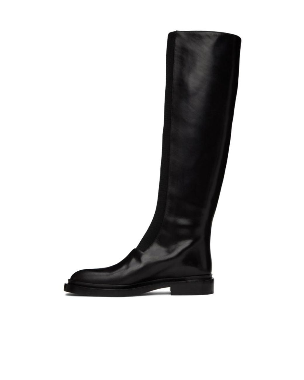 Jil Sander Black Round Toe Knee-High Boots