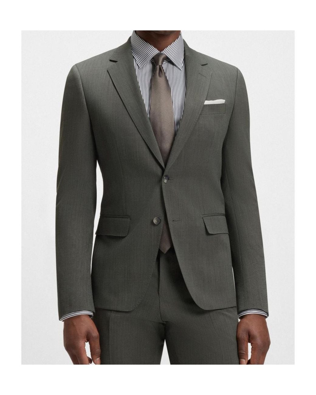 Boss Gray Single Breasted Suit for men