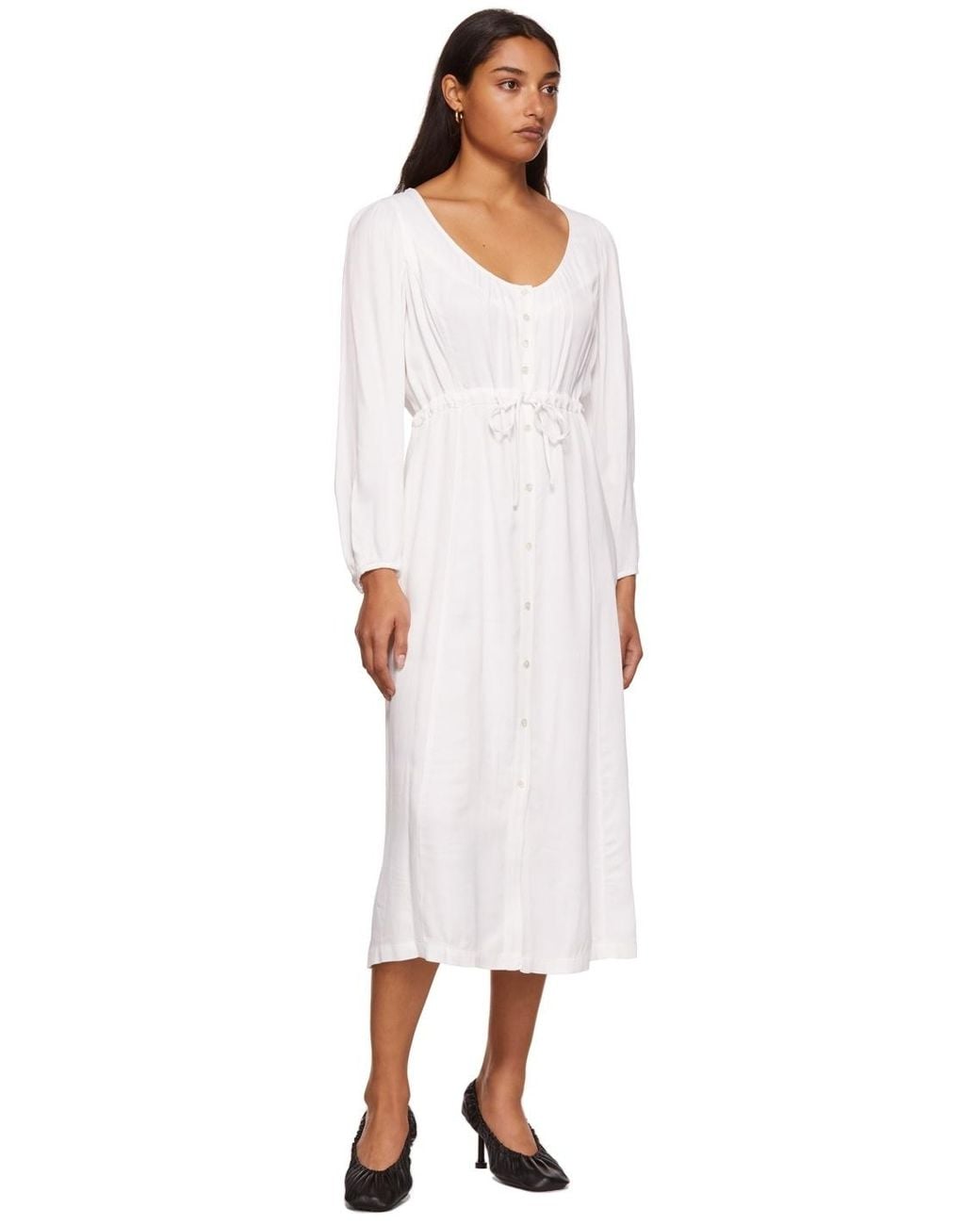 Raquel Allegra White Logo Belted Dress
