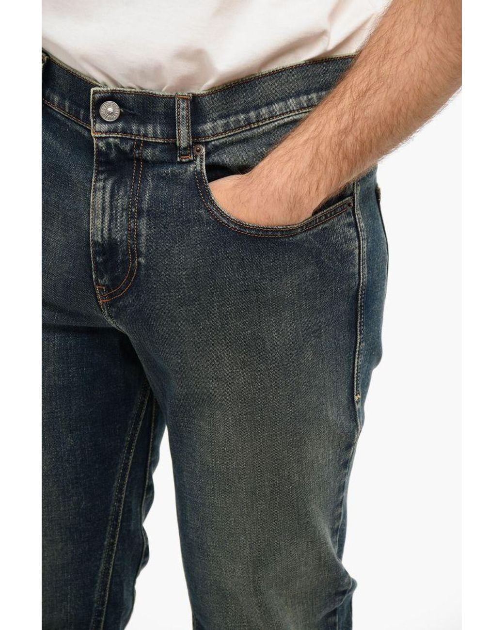 DIESEL Gray Faded Straight-Leg Jeans for men