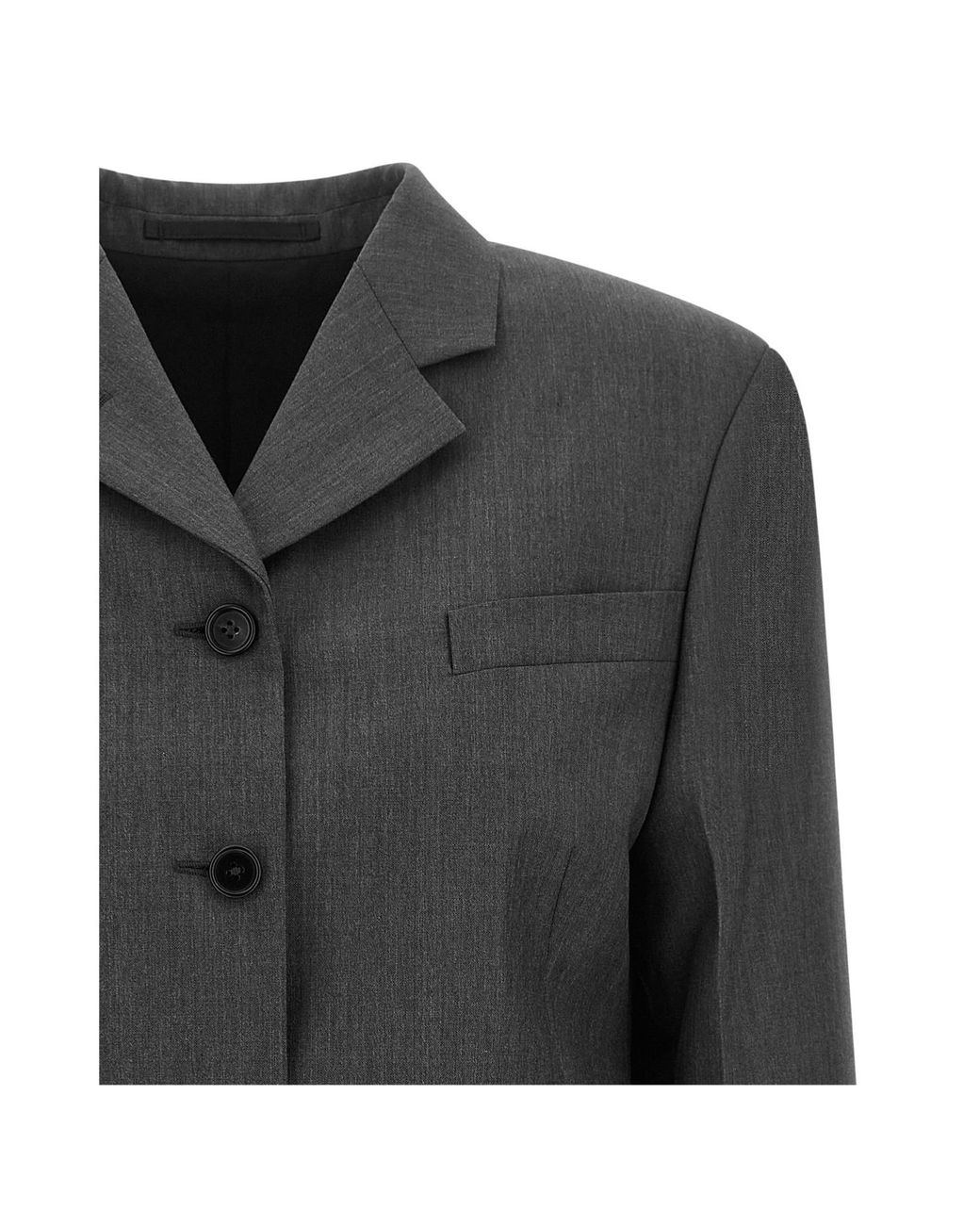 Jil Sander Black Asymmetric Single-Breasted Blazer