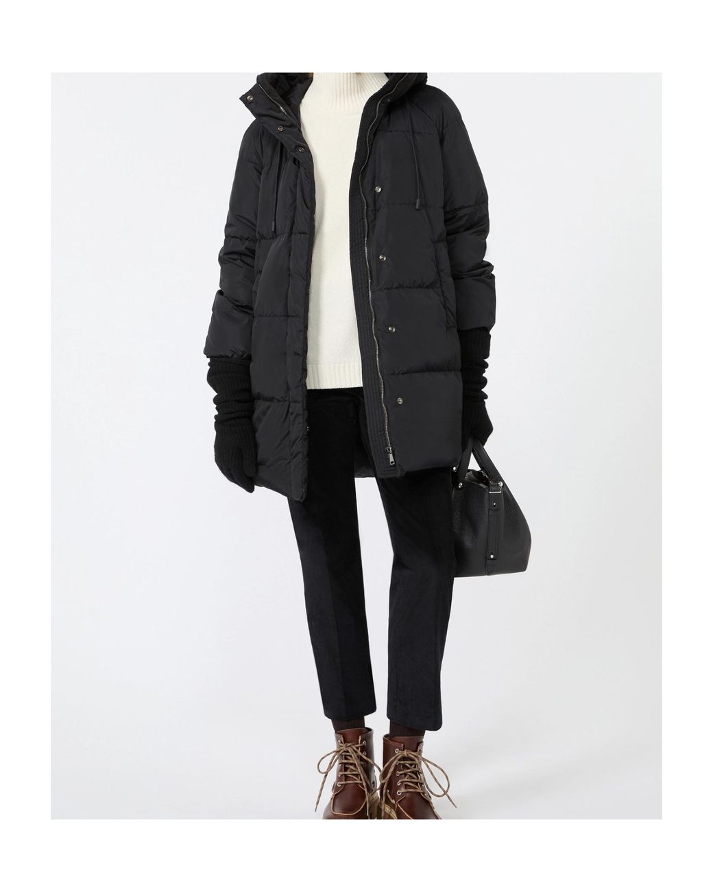 Weekend by Maxmara Black Cotton Velvet Cropped Trousers