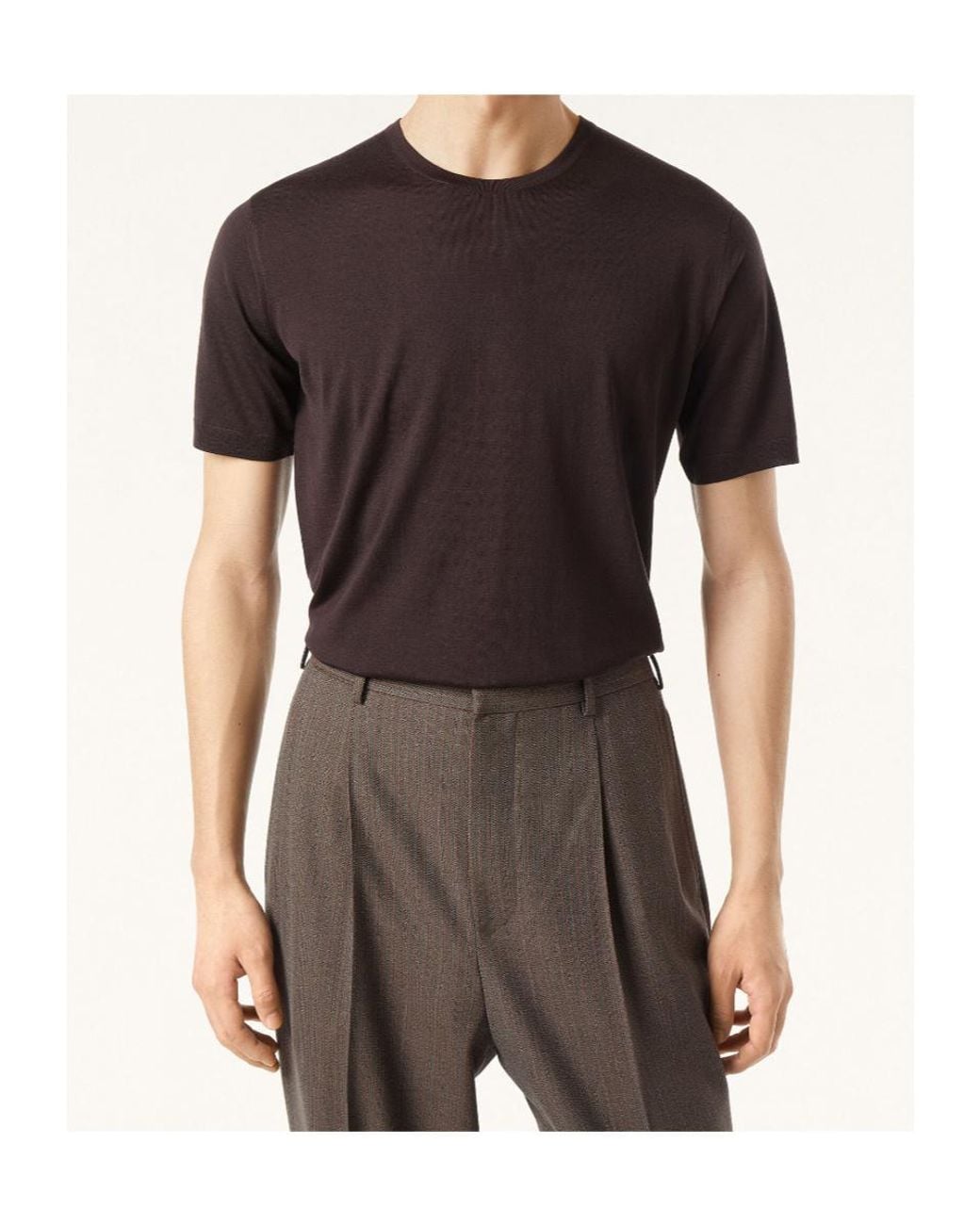 Loro Piana Black Short-Sleeved Crew Neck Crafted for men