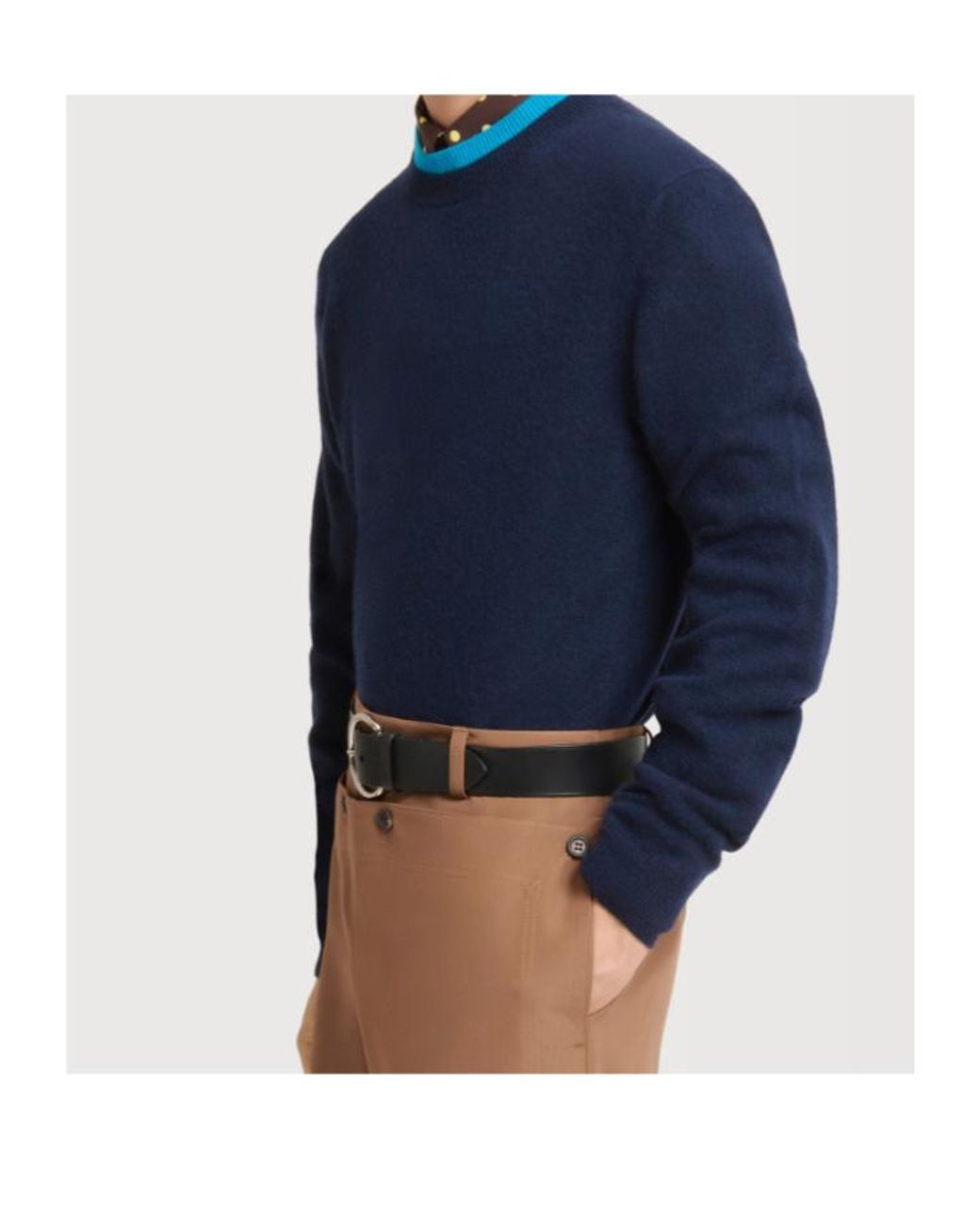 Marni Blue Layered Effect Jumper for men