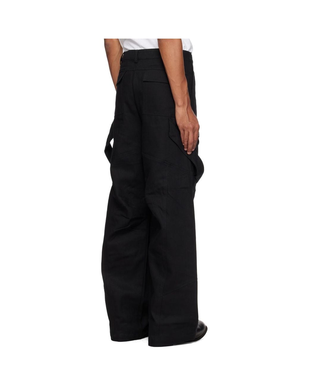 HELIOT EMIL Black Cellulae Cargo Pants for men