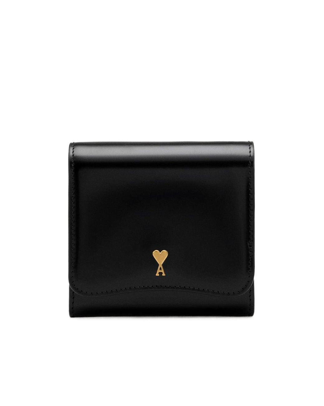 AMI Black Paris Paris Leather Wallet for men