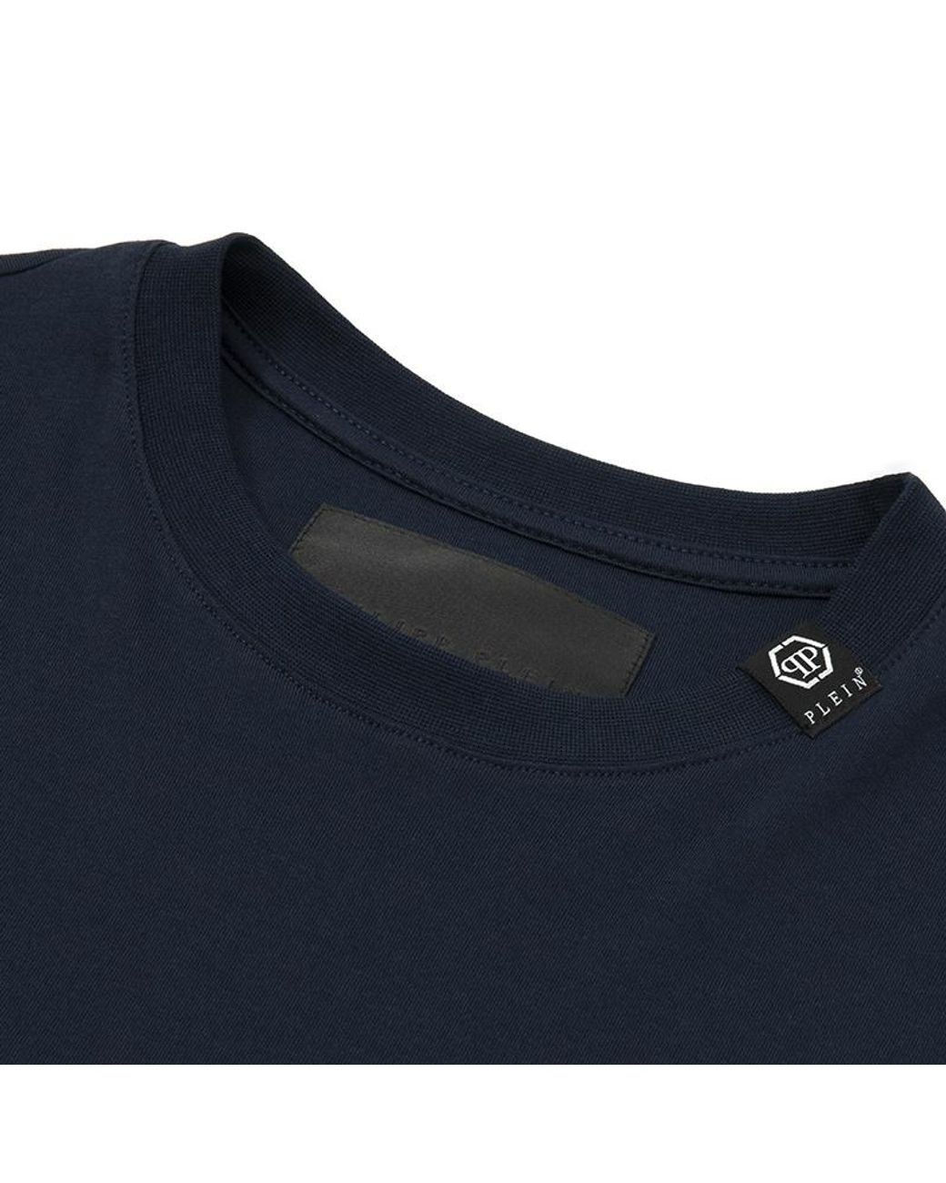 Philipp Plein Blue Printed T-Shirt for men