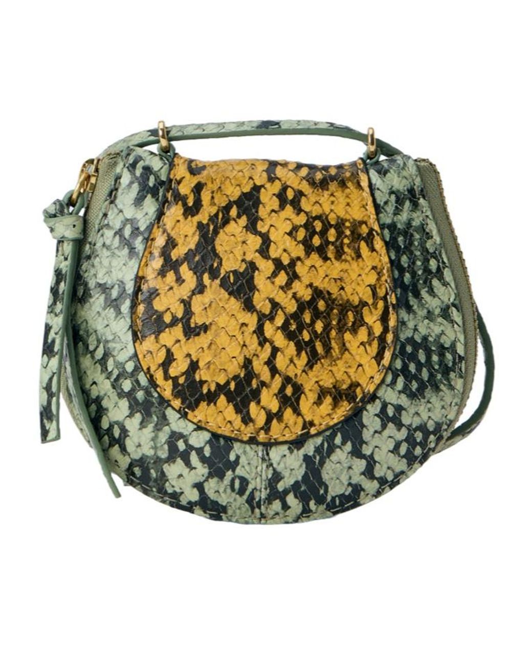 Dries Van Noten Green Embossed Leather Crossbody Bag