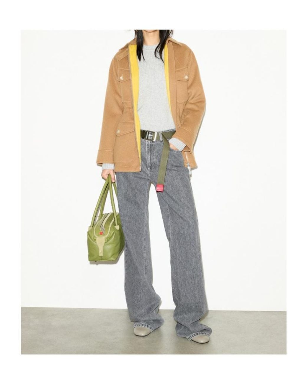 MAX&Co. Brown Double-Woven Wool Field Jacket