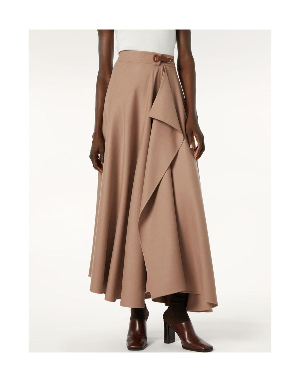 Loro Piana Brown Draped Skirt