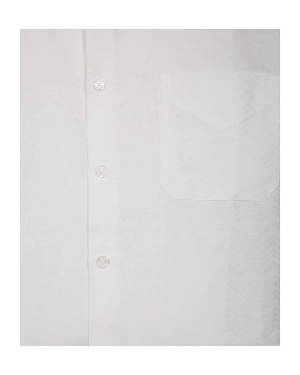 Missoni White Zigzag Pattern Long-Sleeved Shirt for men