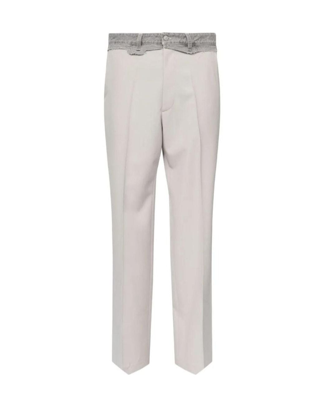 MM6 by Maison Margiela Gray Belted Pleated Trousers for men