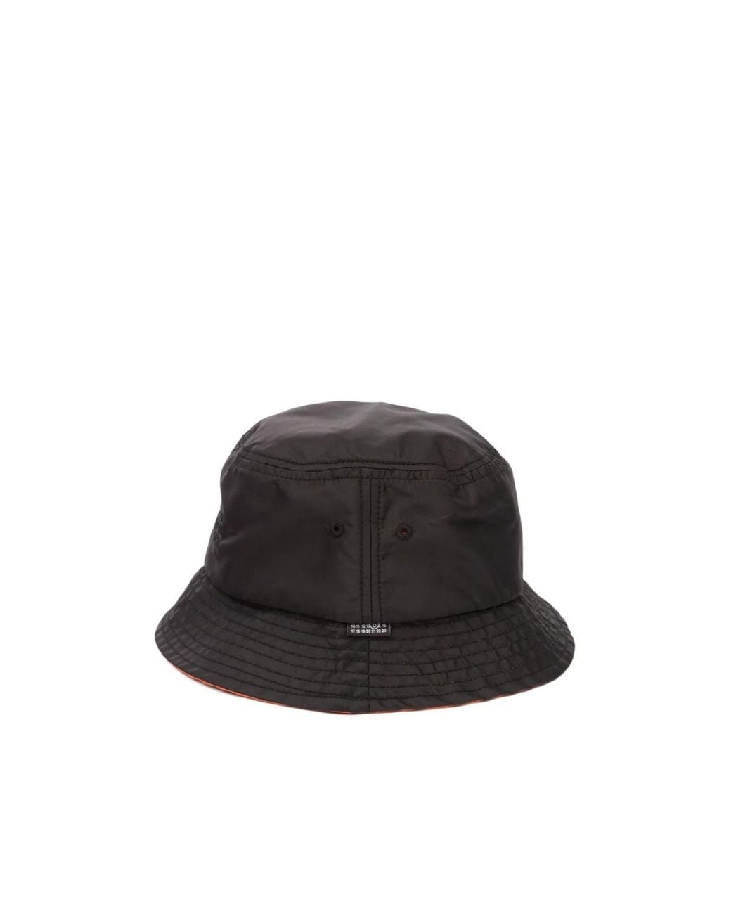 MM6 by Maison Margiela Black Embroidered Bucket Hat for men
