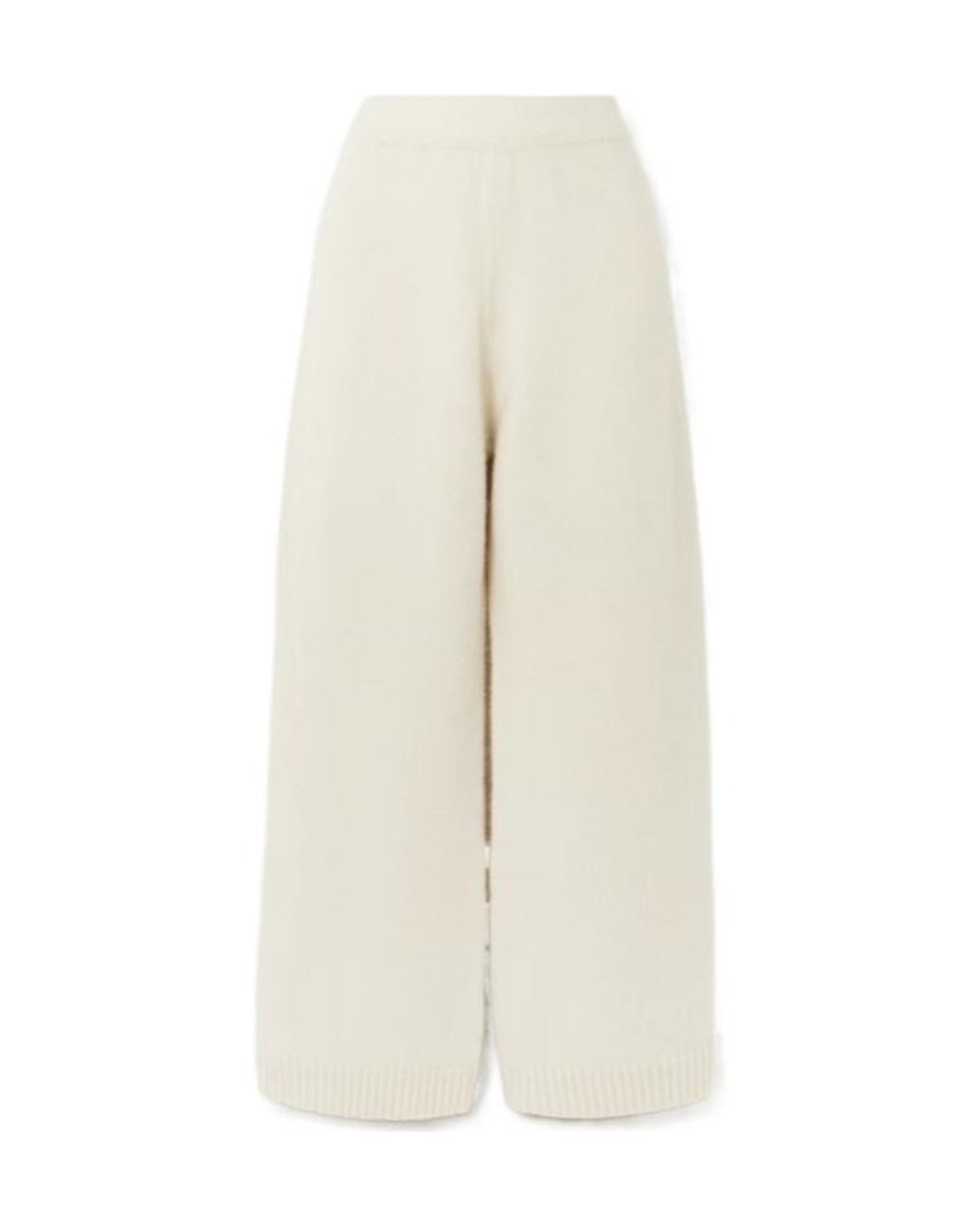 Calle Del Mar White Wide-Leg Cashmere Pants