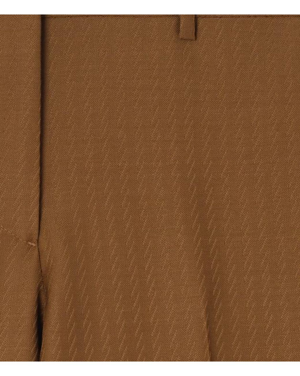 Burberry Brown Wool-Mohair Tailored Trousers