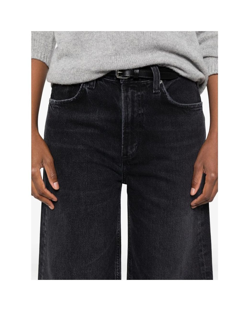 Citizens of Humanity Black Wide-Leg Jeans